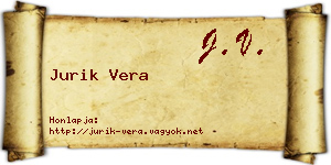 Jurik Vera névjegykártya